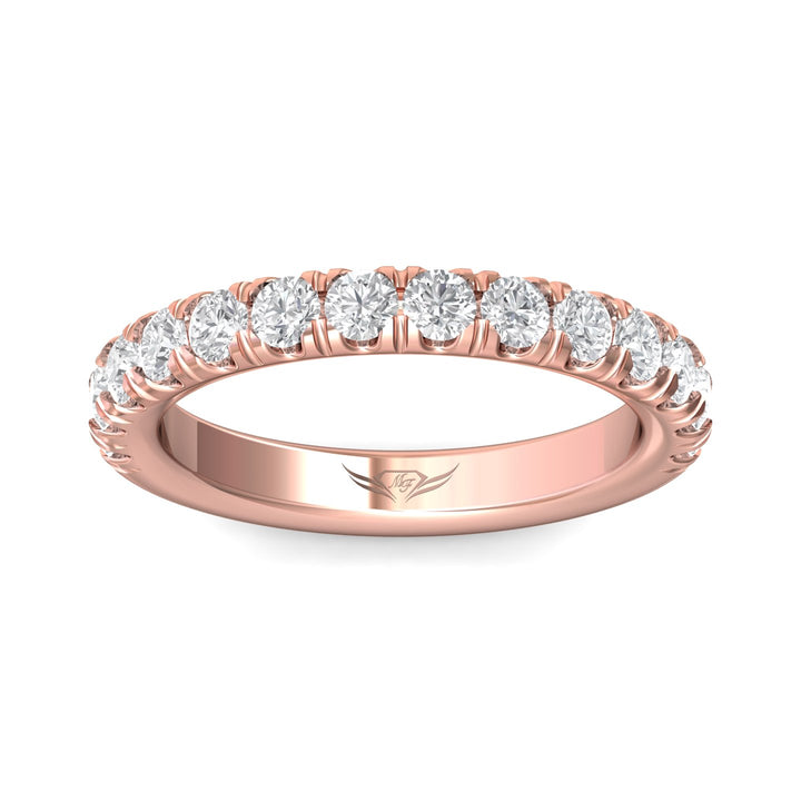 18K Gold Pink Micropave Wedding Band from the Micropave collection - CM03MWB_18KP