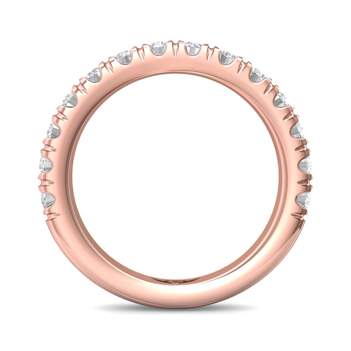 18K Gold Pink Micropave Wedding Band from the Micropave collection - CM03MWB_18KP