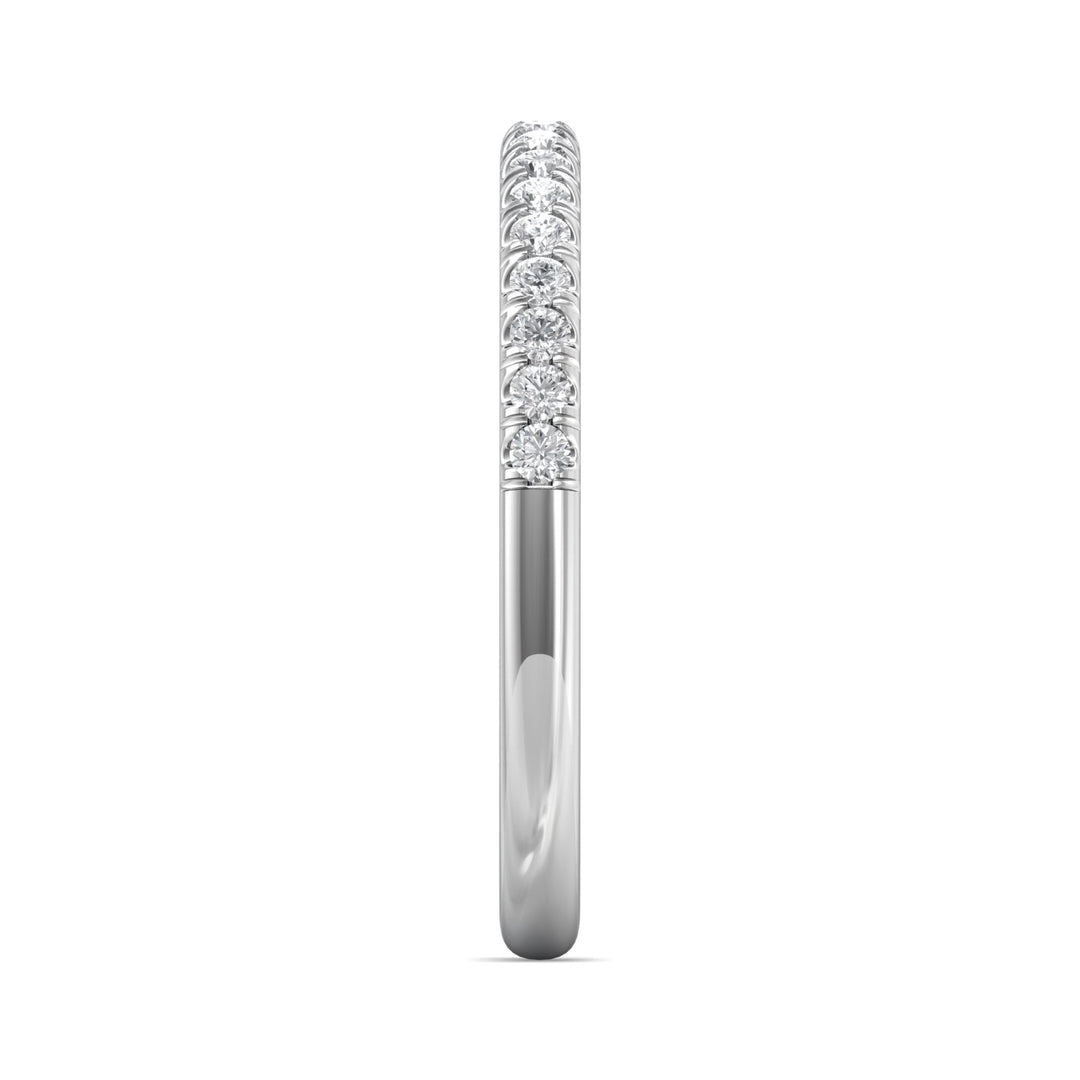 14K Gold White Channel/Shared Prong Wedding Band from the Channel/Shared Prong collection - DWBSP9-1.00_14KW