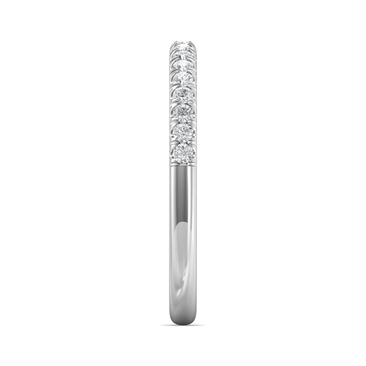 14K Gold White Channel/Shared Prong Wedding Band from the Channel/Shared Prong collection - DWBSP9-1.00_14KW