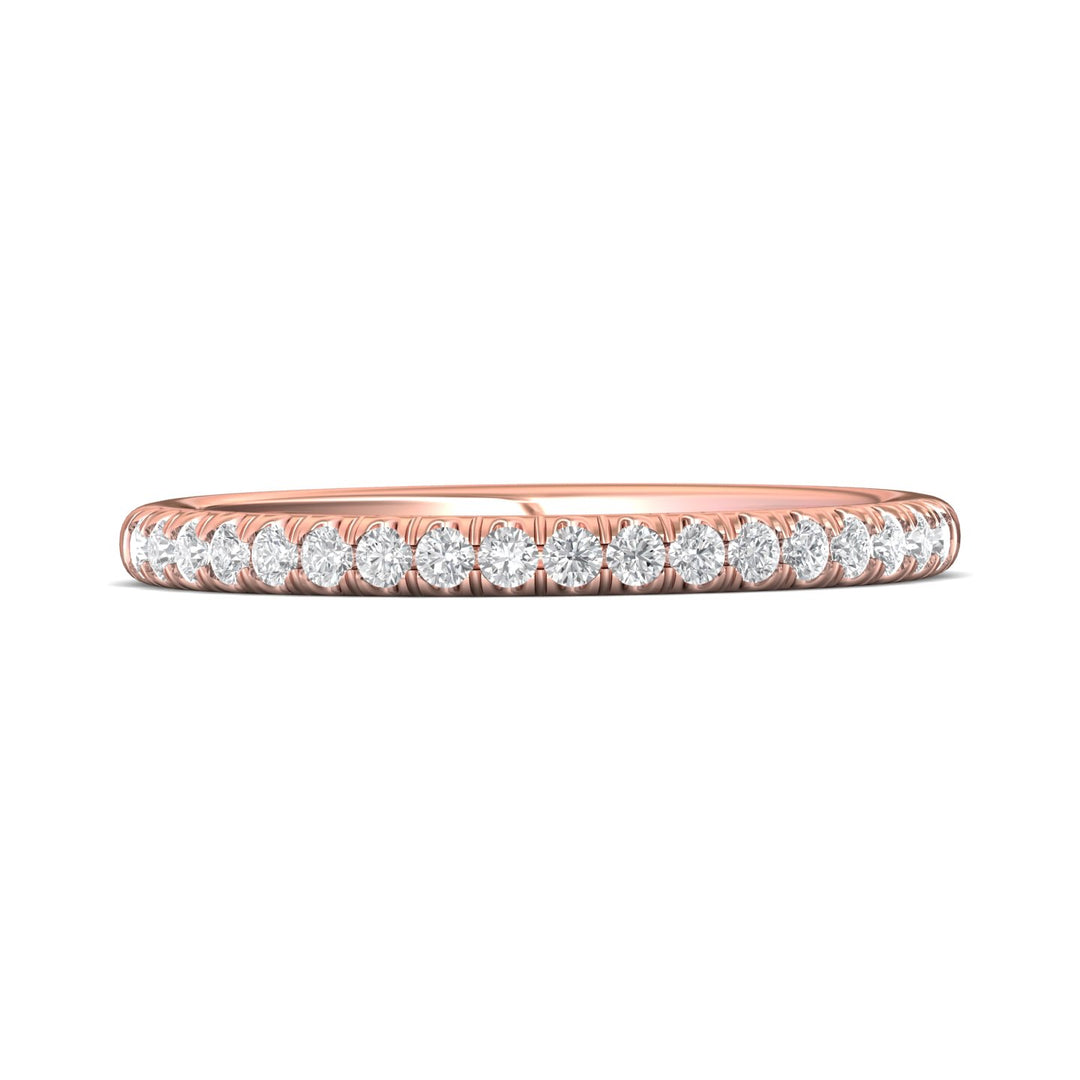 14K Gold Pink Micropave Wedding Band from the Micropave collection - CM03WB-18_14KP