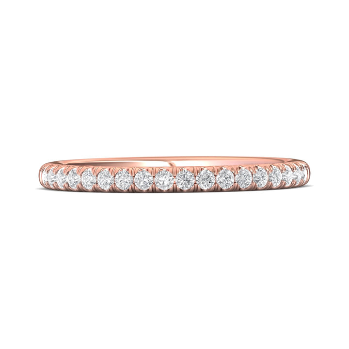 14K Gold Pink Micropave Wedding Band from the Micropave collection - CM03WB-18_14KP