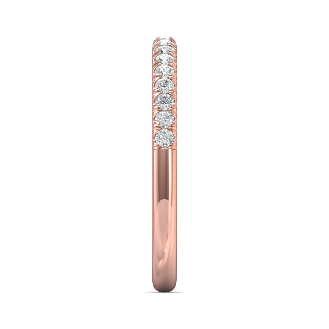 14K Gold Pink Micropave Wedding Band from the Micropave collection - CM03WB-18_14KP