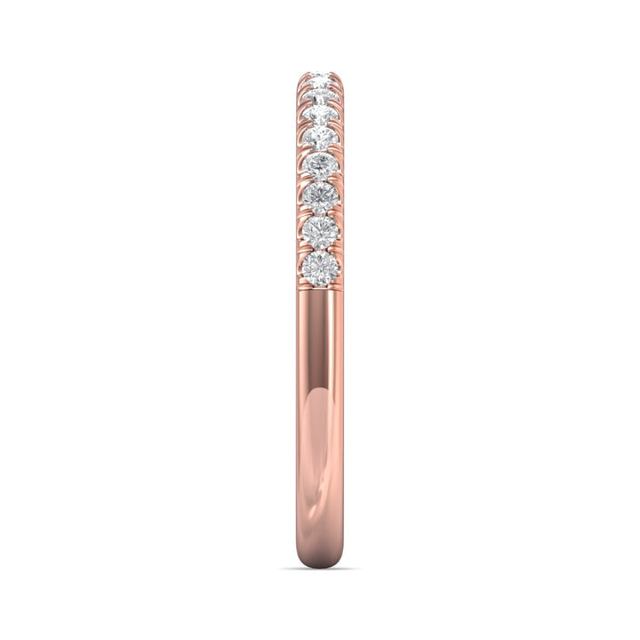 14K Gold Pink Micropave Wedding Band from the Micropave collection - CM03WB-18_14KP