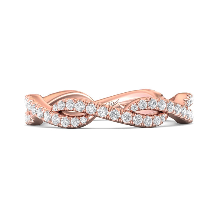 14K Gold Pink Micropave Wedding Band from the Micropave collection - CM07FXSWB_14KP