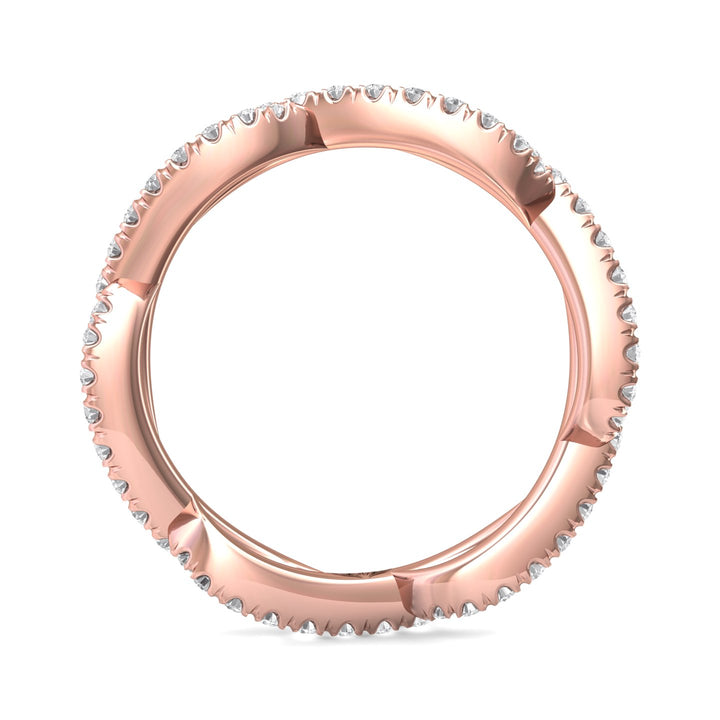 14K Gold Pink Micropave Wedding Band from the Micropave collection - CM07FXSWB_14KP