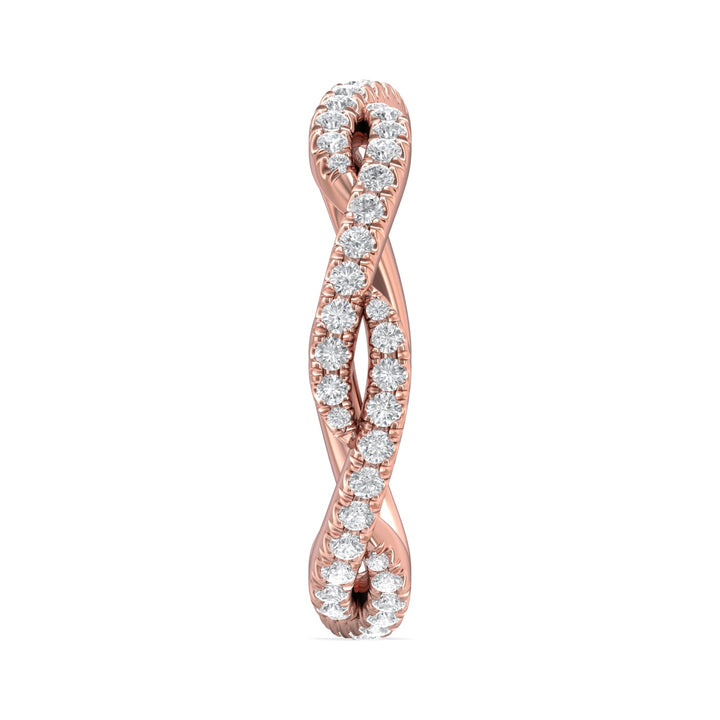 14K Gold Pink Micropave Wedding Band from the Micropave collection - CM07FXSWB_14KP