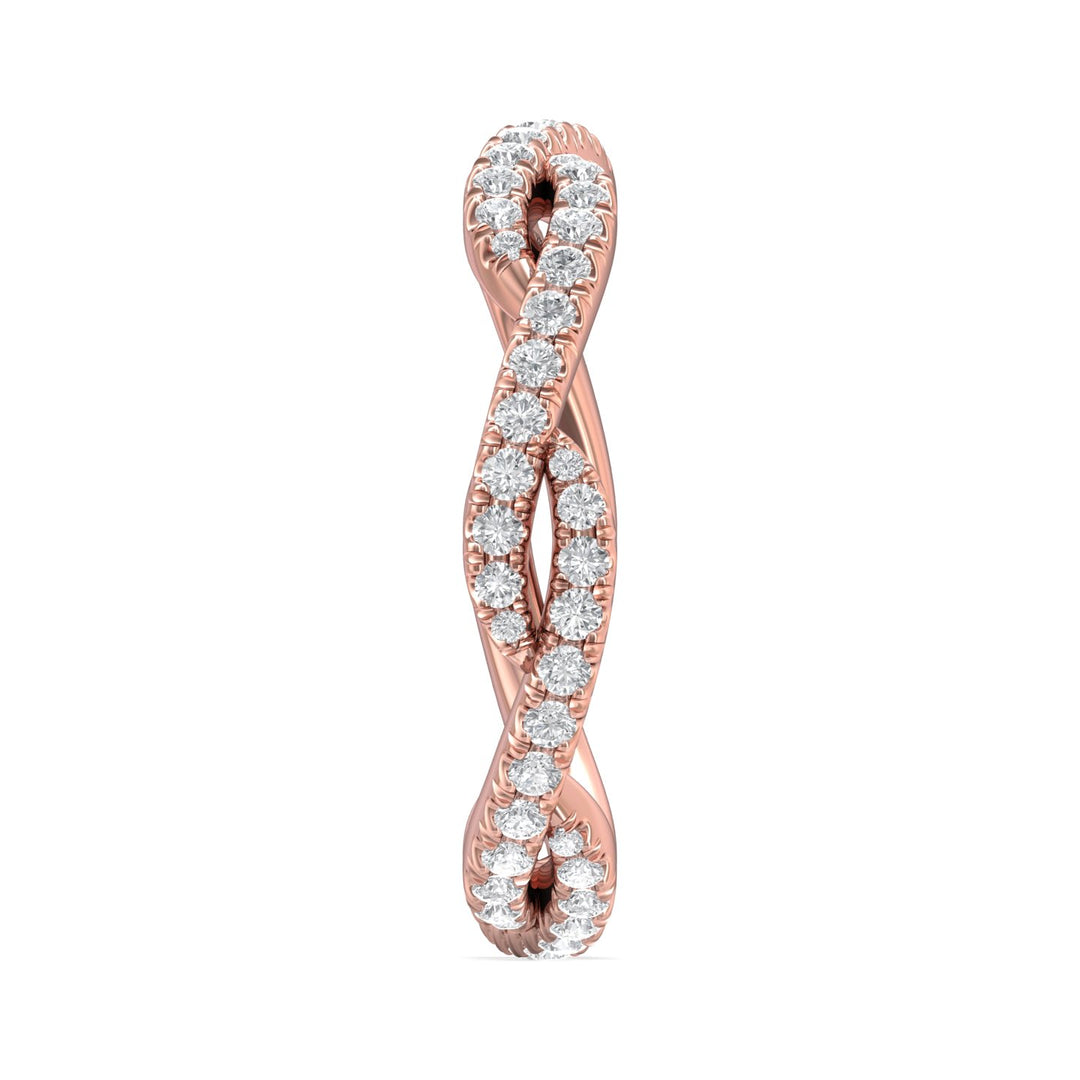 18K Gold Pink Micropave Wedding Band from the Micropave collection - CM07FXSWB_18KP