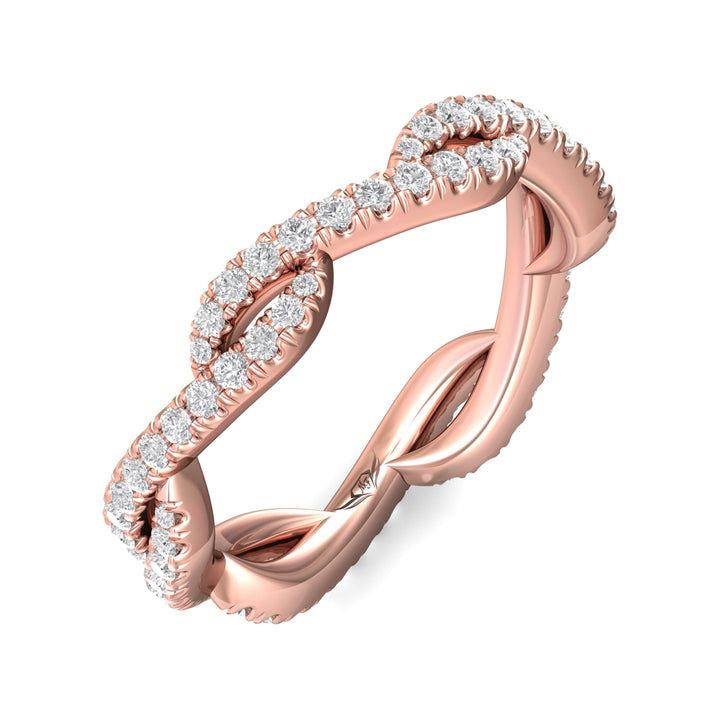 14K Gold Pink Micropave Wedding Band from the Micropave collection - CM07FXSWB_14KP