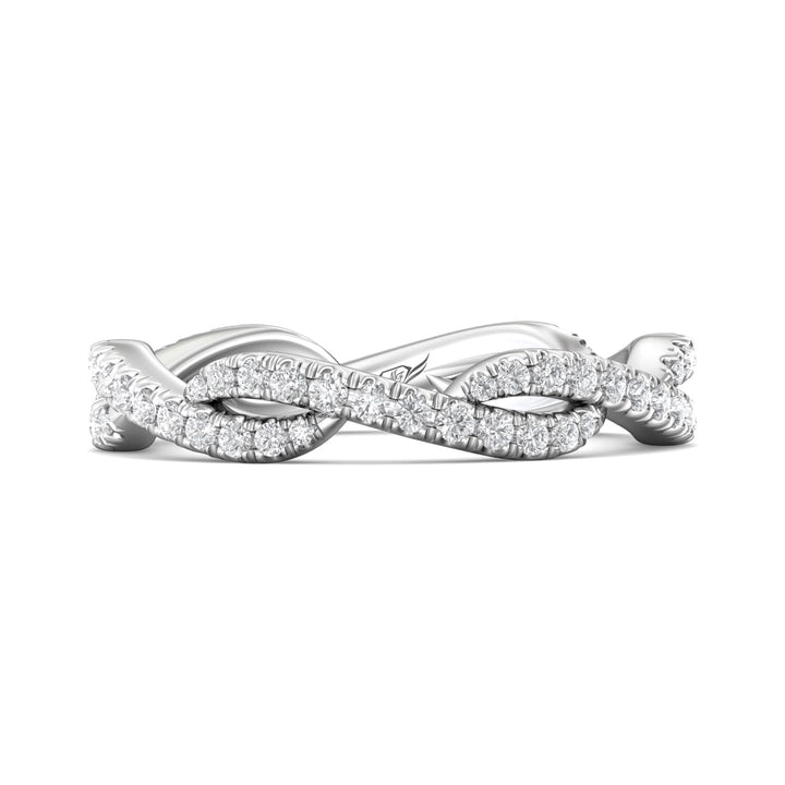 14K Gold White Micropave Wedding Band from the Micropave collection - CM07FXSWB_14KW