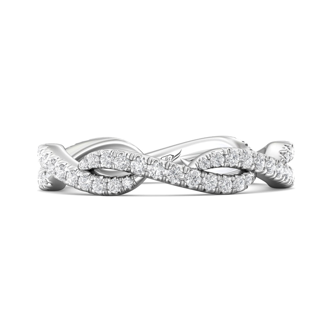 18K Gold White Micropave Wedding Band from the Micropave collection - CM07FXSWB_18KW