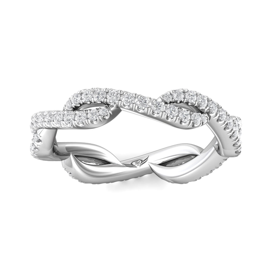 14K Gold White Micropave Wedding Band from the Micropave collection - CM07FXSWB_14KW