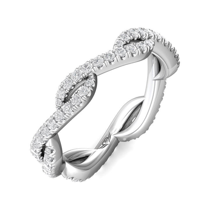 14K Gold White Micropave Wedding Band from the Micropave collection - CM07FXSWB_14KW