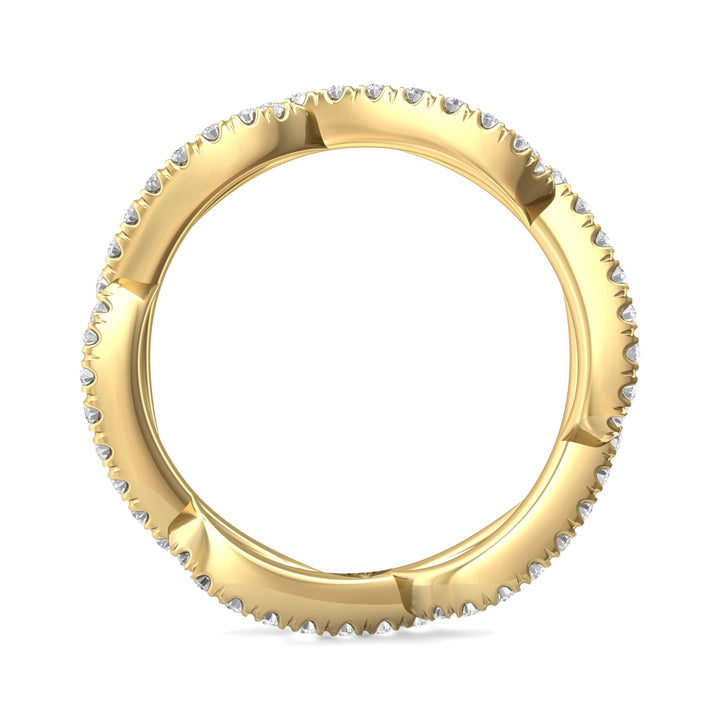14K Gold Yellow Micropave Wedding Band from the Micropave collection - CM07FXSWB_14KY