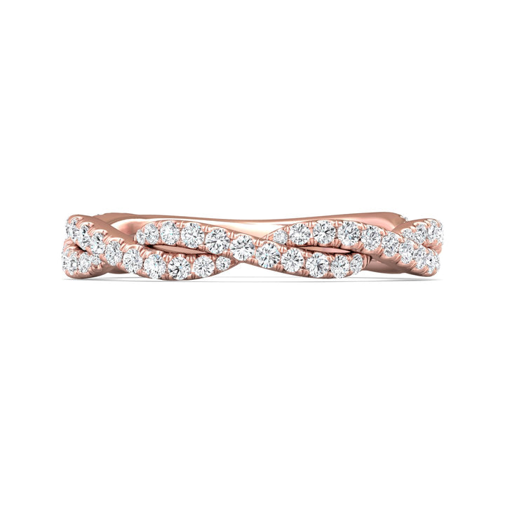 14K Gold Pink Micropave Wedding Band from the Micropave collection - CM07XSWB-1_14KP