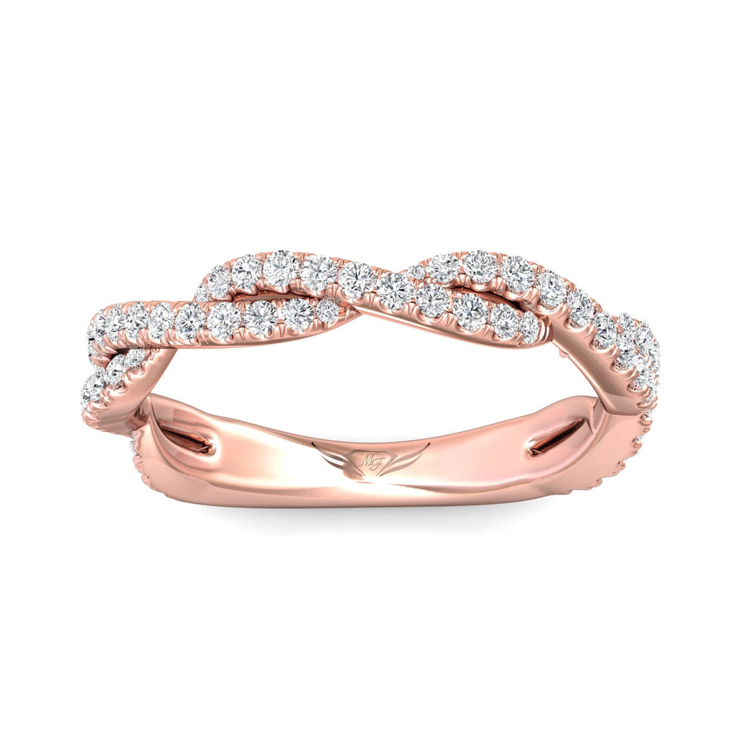 14K Gold Pink Micropave Wedding Band from the Micropave collection - CM07XSWB-1_14KP