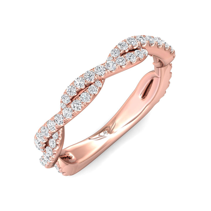 18K Gold Pink Micropave Wedding Band from the Micropave collection - CM07XSWB-1_18KP