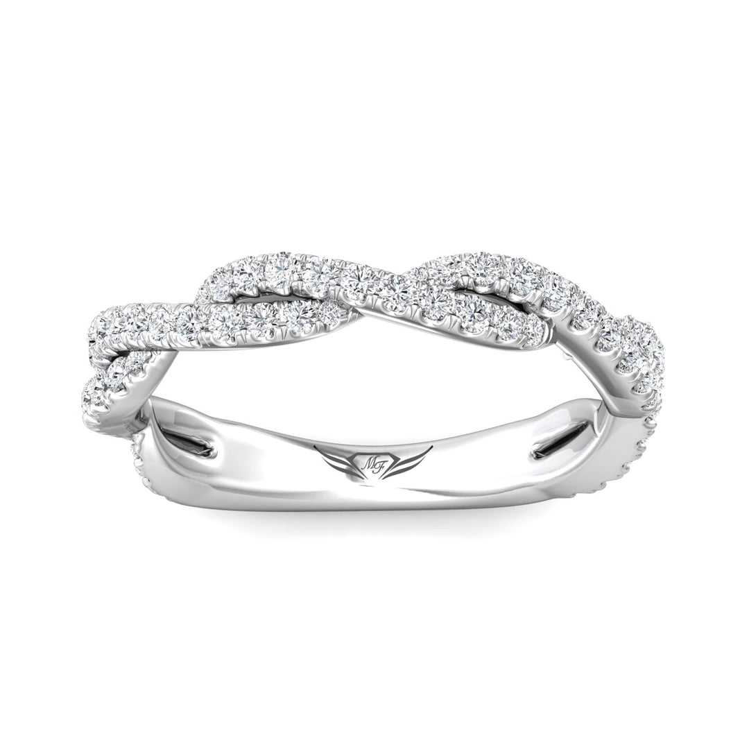 18K Gold White Micropave Wedding Band from the Micropave collection - CM07XSWB-1_18KW