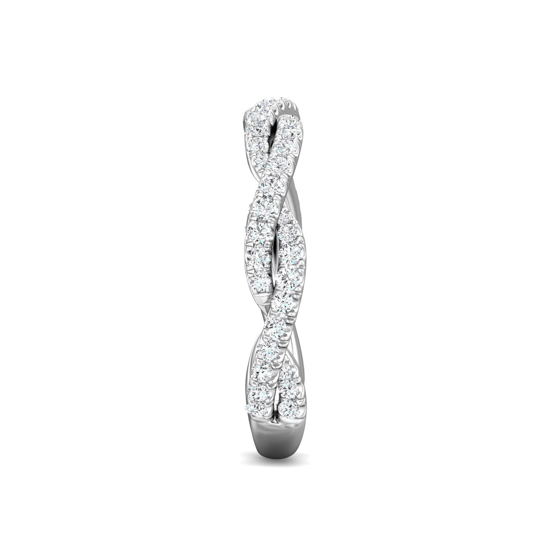 14K Gold White Micropave Wedding Band from the Micropave collection - CM07XSWB-1_14KW