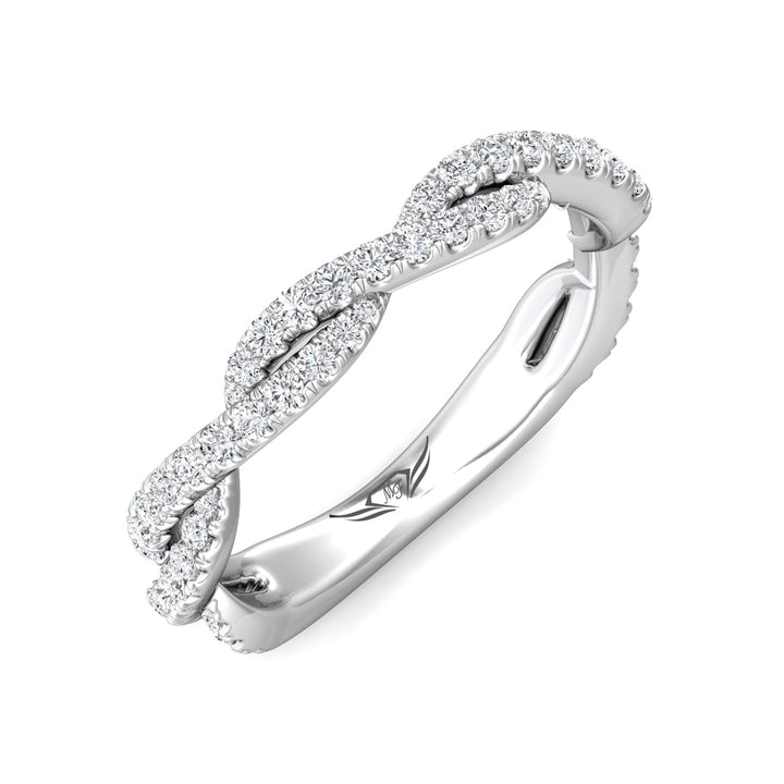 18K Gold White Micropave Wedding Band from the Micropave collection - CM07XSWB-1_18KW