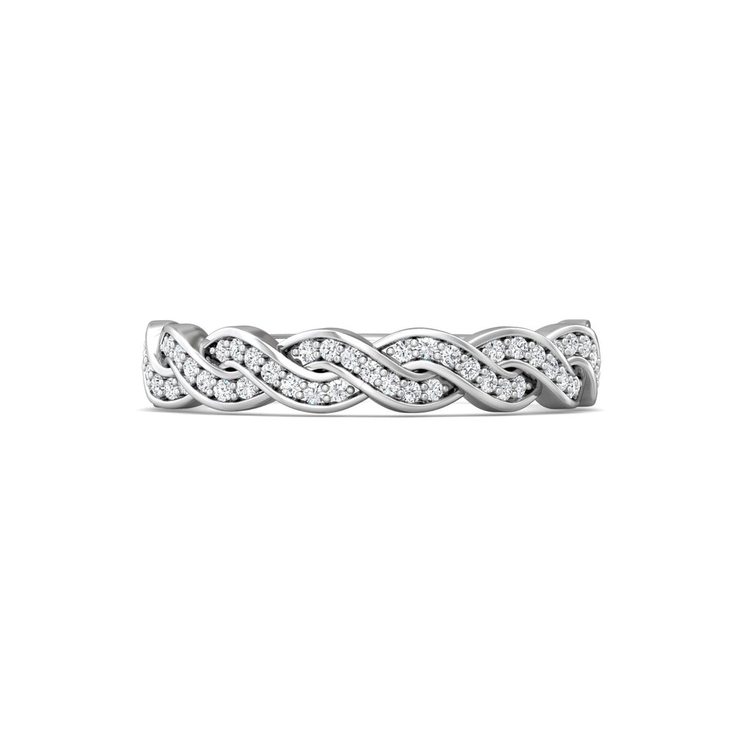 14K Gold White Channel/Shared Prong Wedding Band from the Channel/Shared Prong collection - DWBSP9-1.00_14KW