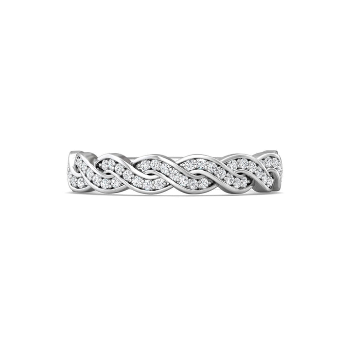 14K Gold White Channel/Shared Prong Wedding Band from the Channel/Shared Prong collection - DWBSP9-1.00_14KW