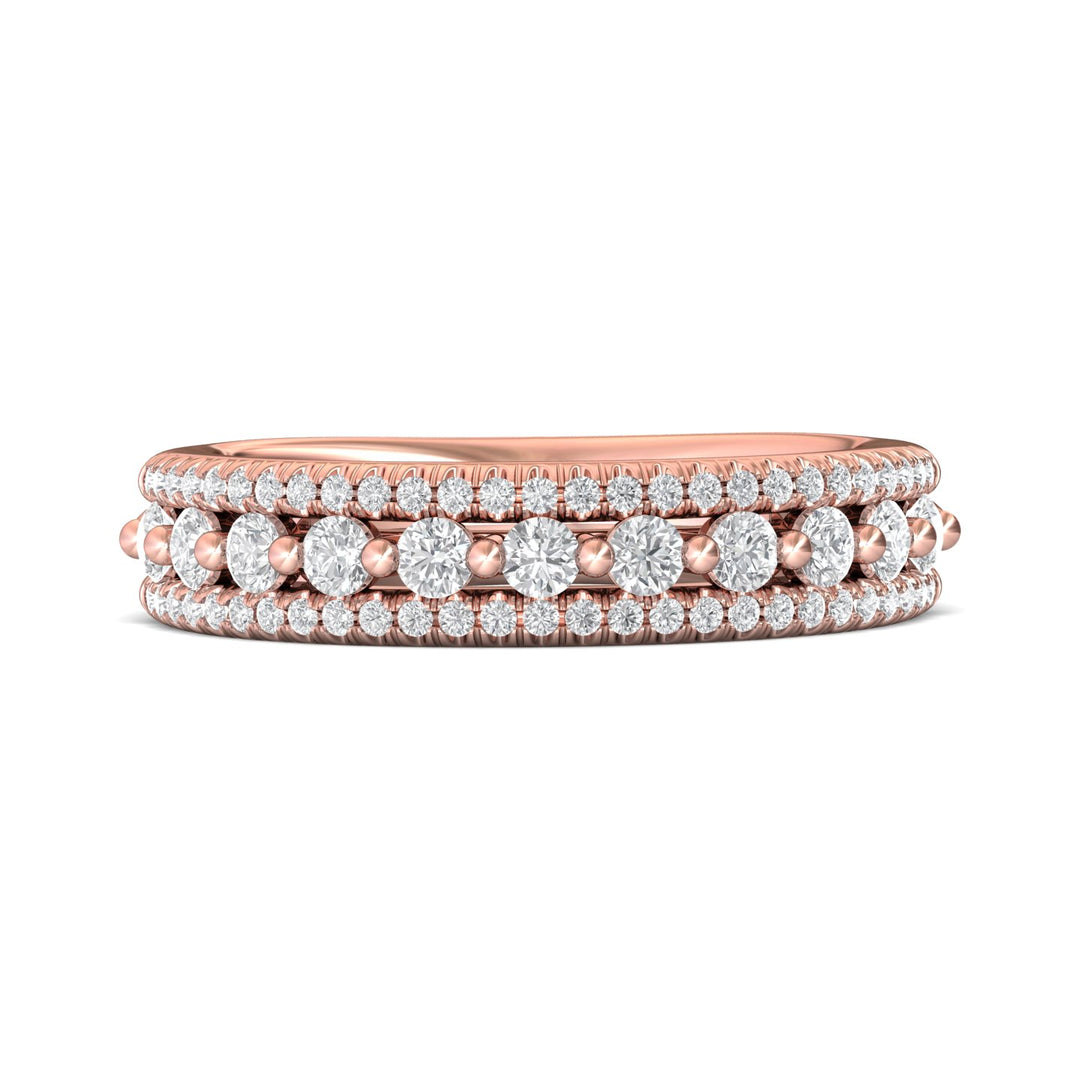 14K Gold Pink Micropave Wedding Band from the Micropave collection - CM24WB_14KP