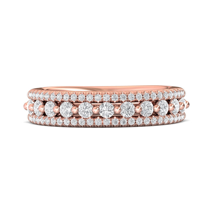 14K Gold Pink Micropave Wedding Band from the Micropave collection - CM24WB_14KP