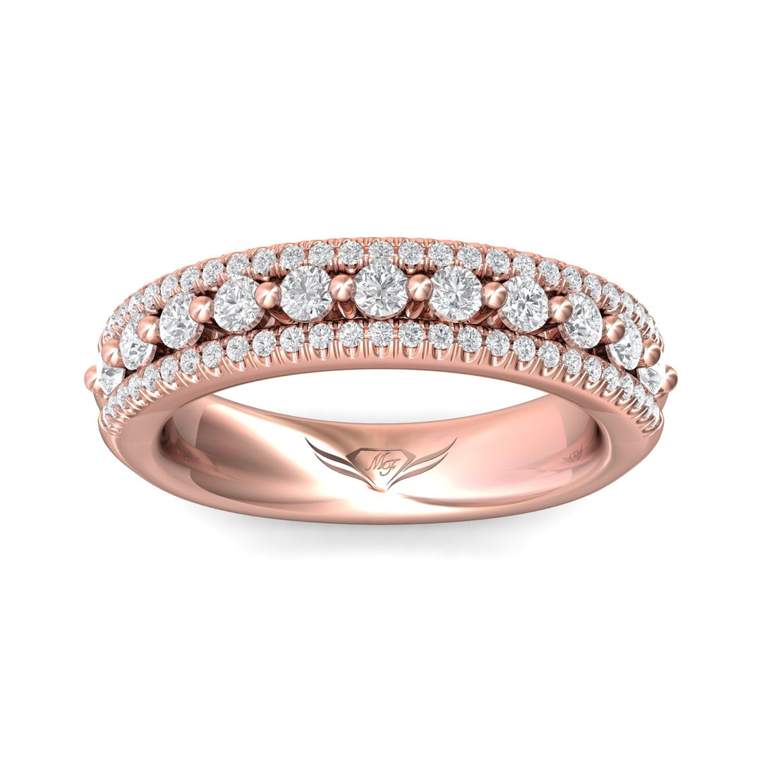 14K Gold Pink Micropave Wedding Band from the Micropave collection - CM24WB_14KP