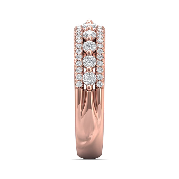 14K Gold Pink Micropave Wedding Band from the Micropave collection - CM24WB_14KP
