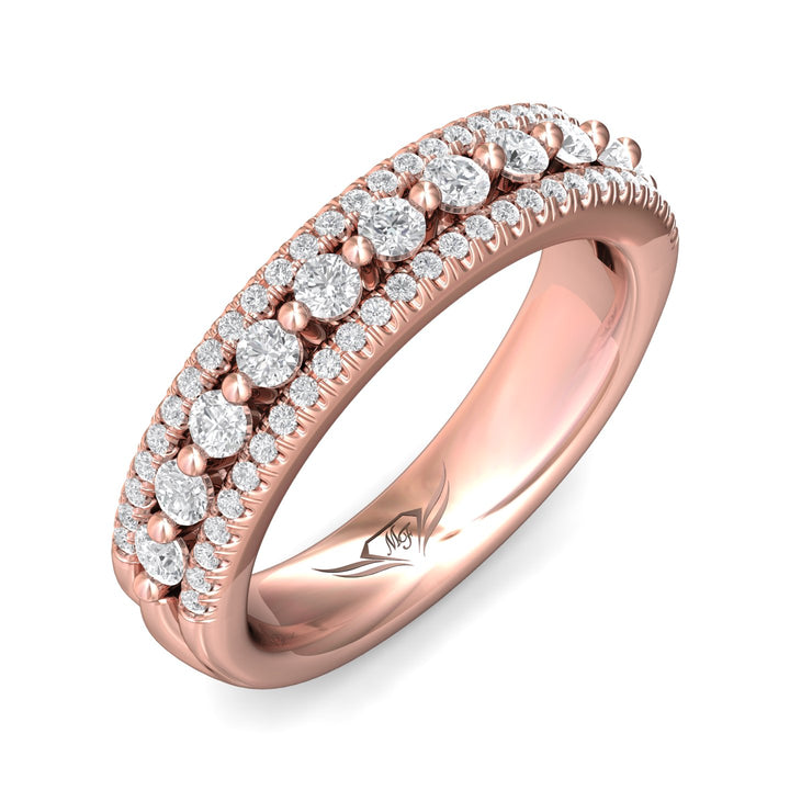 14K Gold Pink Micropave Wedding Band from the Micropave collection - CM24WB_14KP