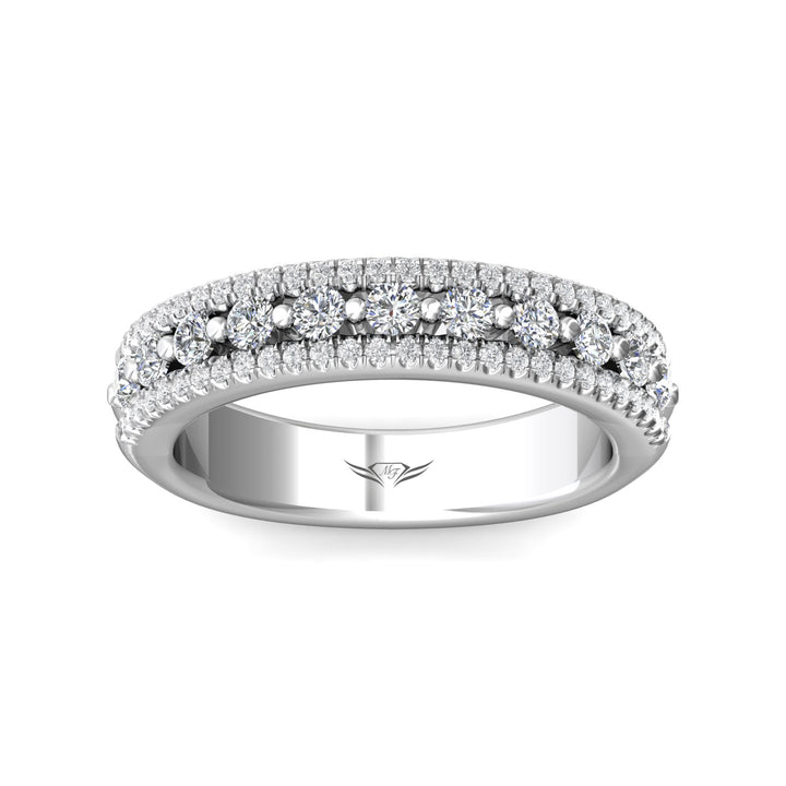 14K Gold White Micropave Wedding Band from the Micropave collection - CM24WB_14KW