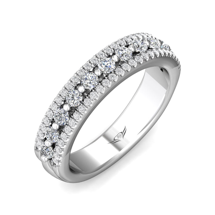 14K Gold Pink Micropave Wedding Band from the Micropave collection - DWBFM1-2.00_14KP