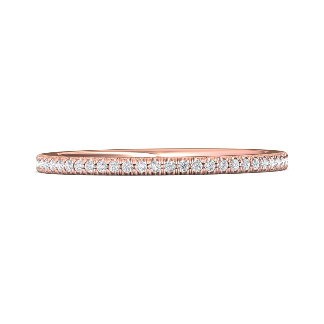 18K Gold Pink Micropave Wedding Band from the Micropave collection - CM26WB_18KP