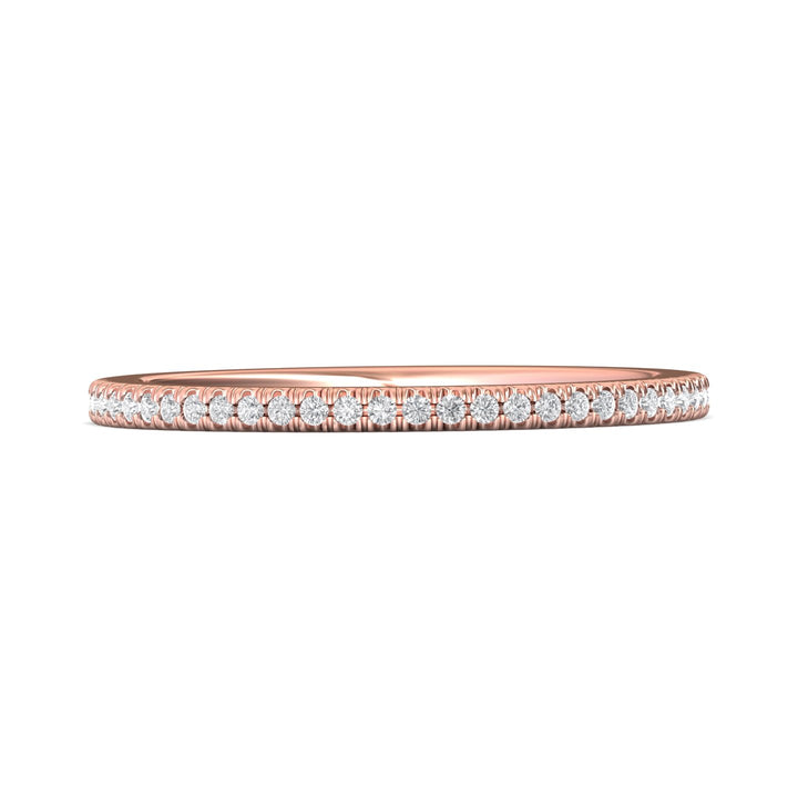 18K Gold Pink Micropave Wedding Band from the Micropave collection - CM26WB_18KP
