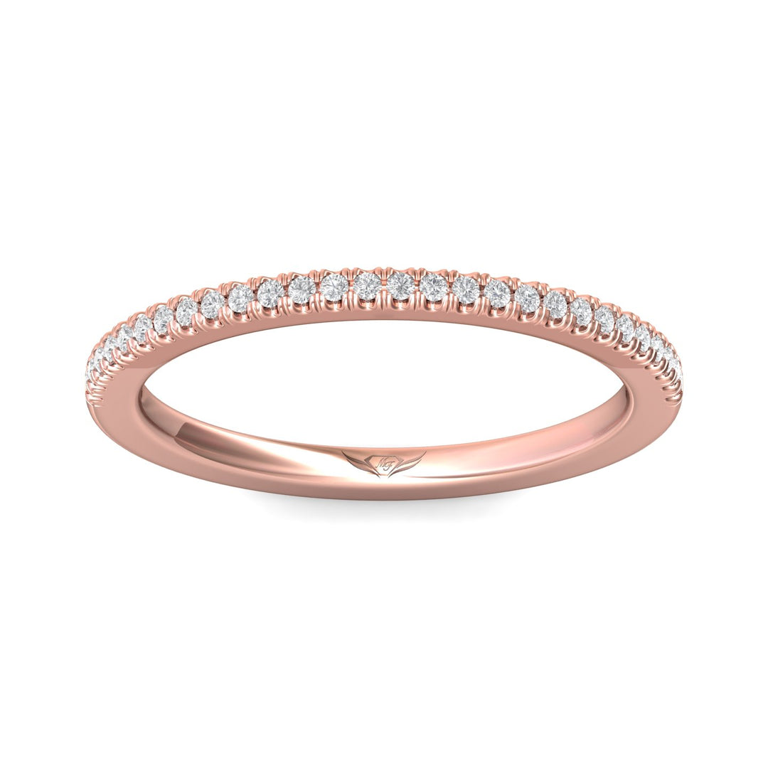 14K Gold Pink Micropave Wedding Band from the Micropave collection - CM26WB_14KP