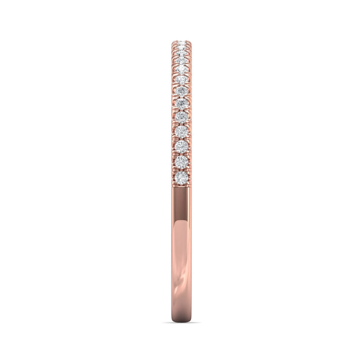 14K Gold Pink Micropave Wedding Band from the Micropave collection - CM26WB_14KP