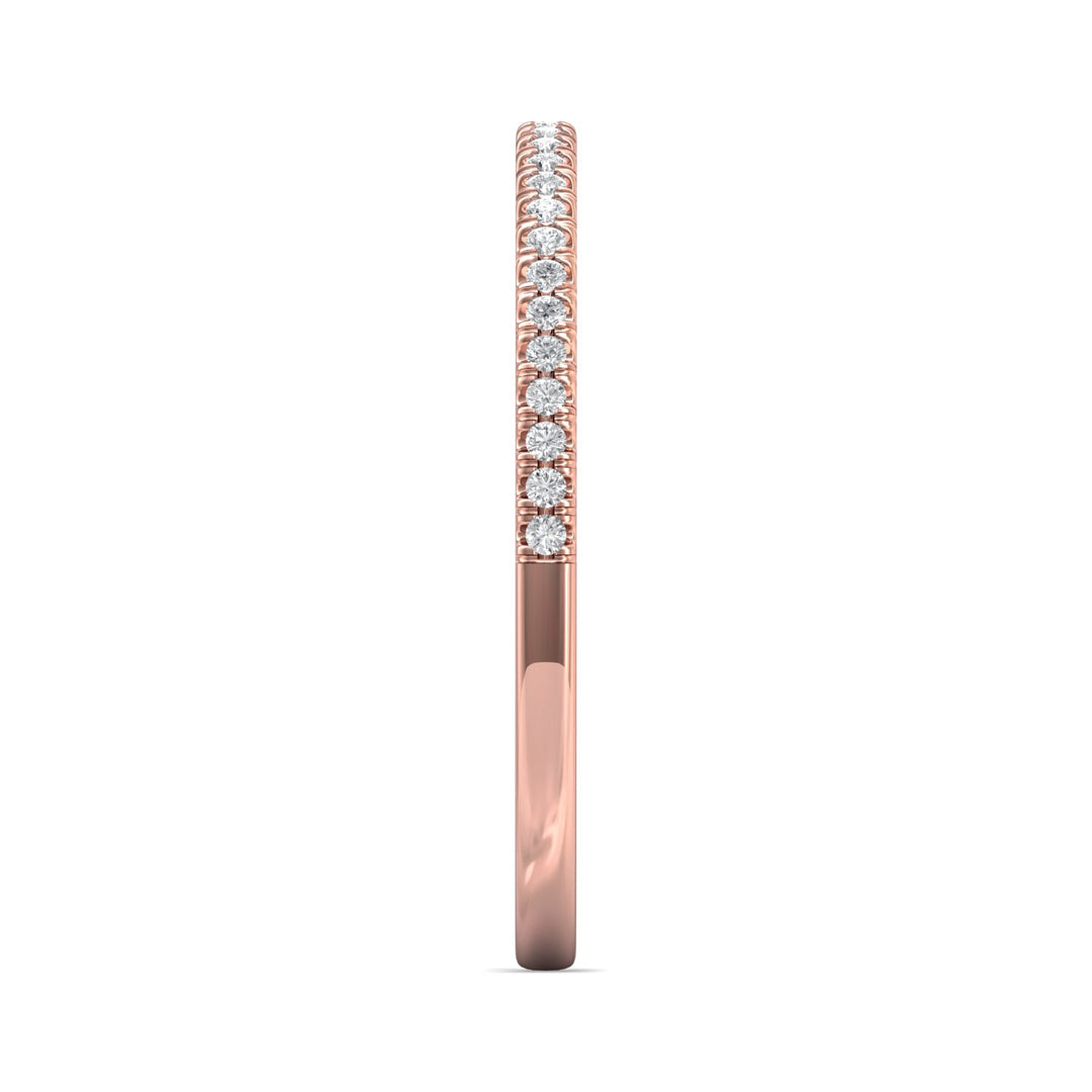 18K Gold Pink Micropave Wedding Band from the Micropave collection - CM26WB_18KP