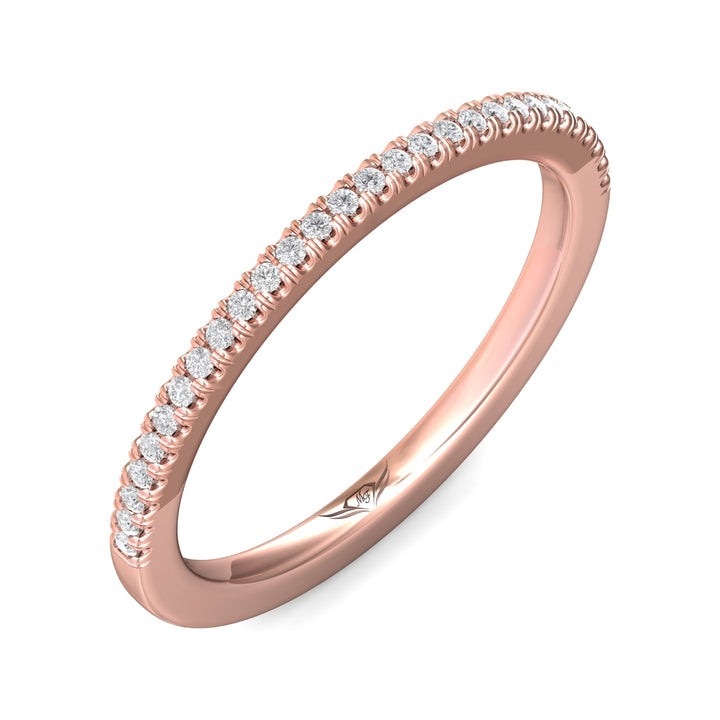 14K Gold Pink Micropave Wedding Band from the Micropave collection - CM26WB_14KP
