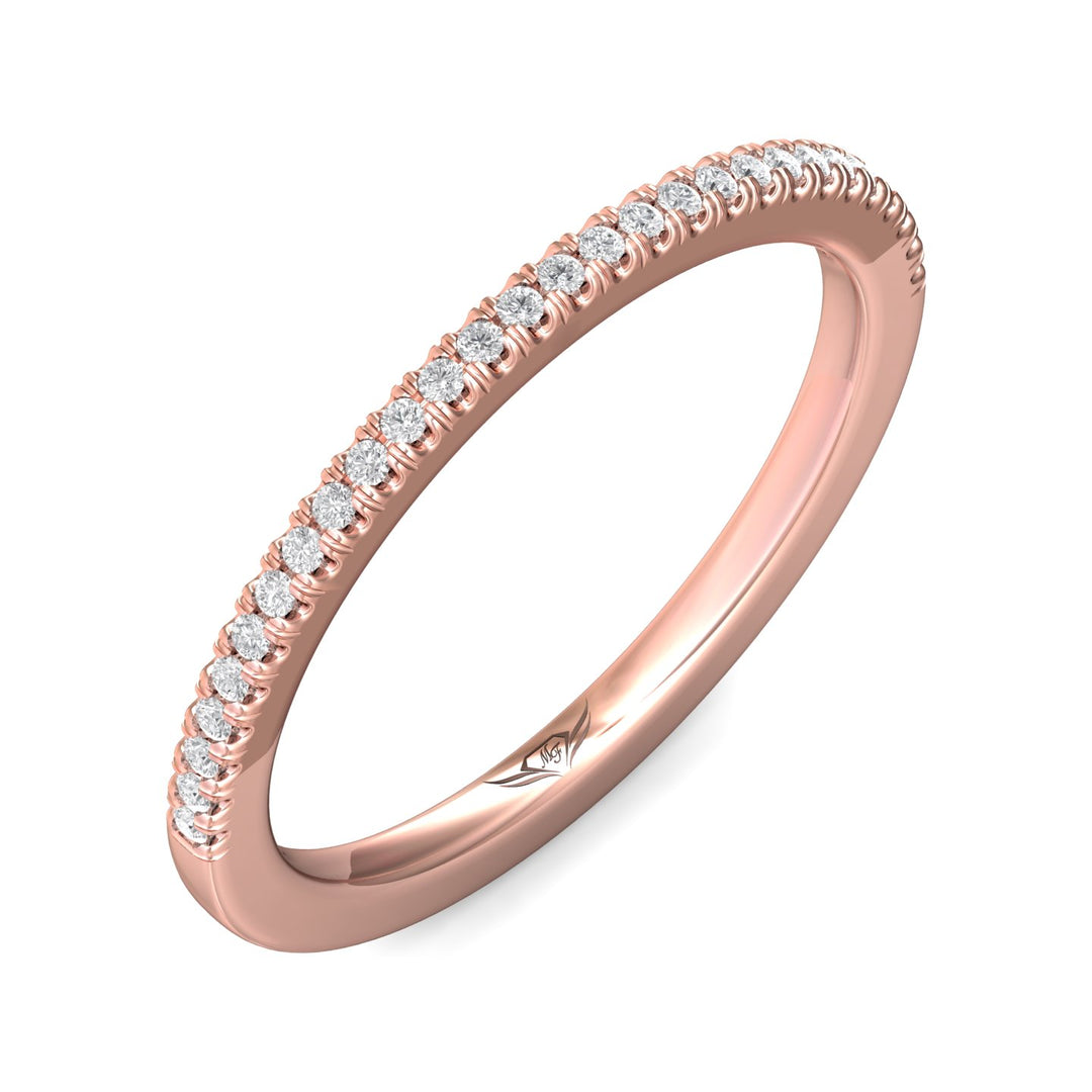 18K Gold Pink Micropave Wedding Band from the Micropave collection - CM26WB_18KP
