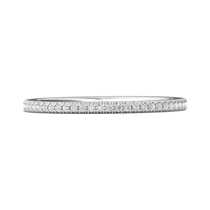 18K Gold White Micropave Wedding Band from the Micropave collection - CM26WB_18KW