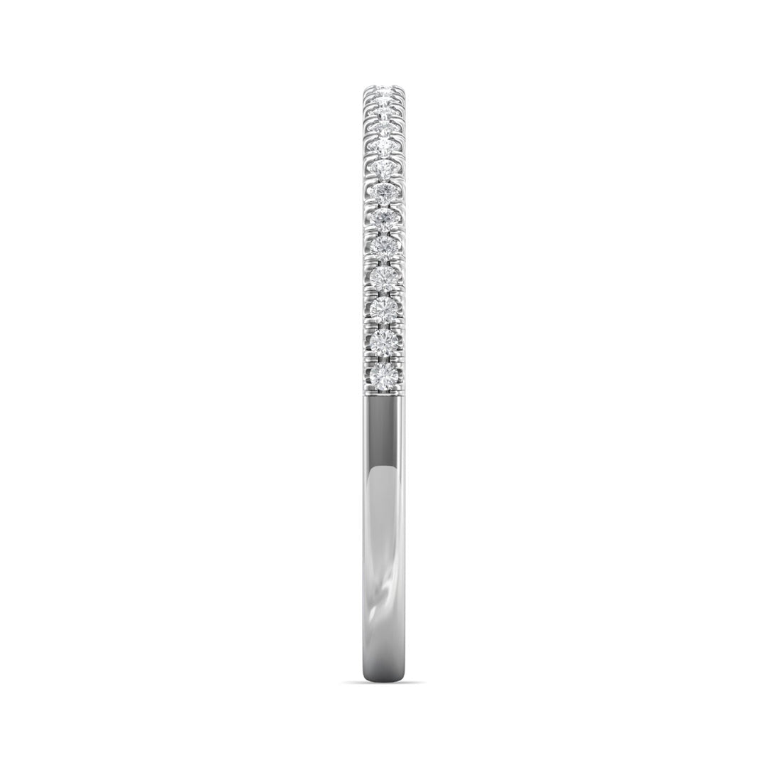 18K Gold White Micropave Wedding Band from the Micropave collection - CM26WB_18KW