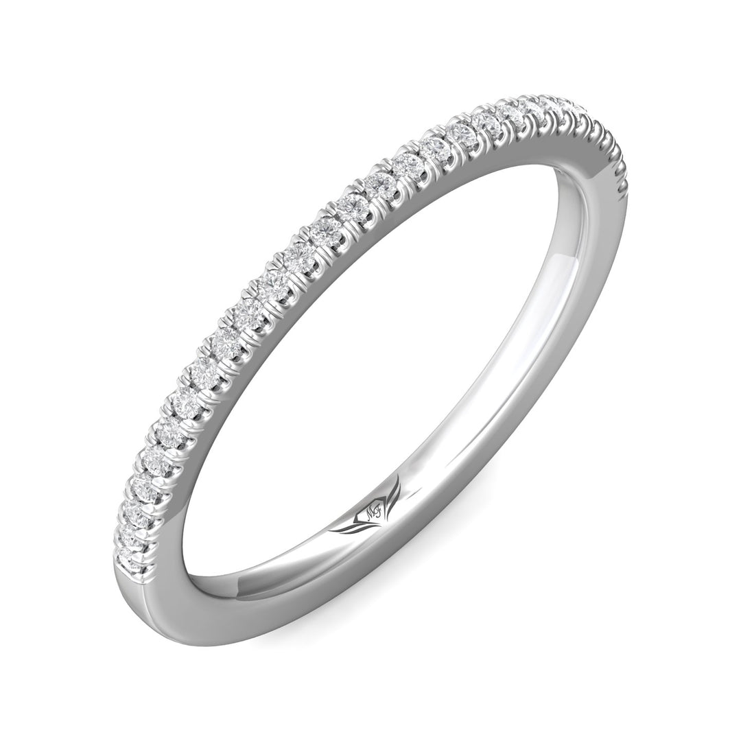 14K Gold White Micropave Wedding Band from the Micropave collection - CM26WB_14KW