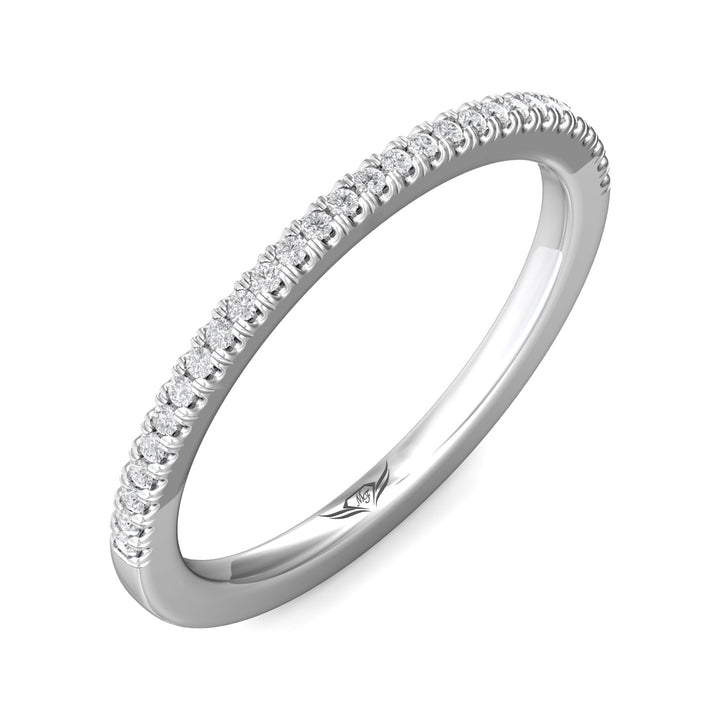 14K Gold White Micropave Wedding Band from the Micropave collection - CM26WB_14KW