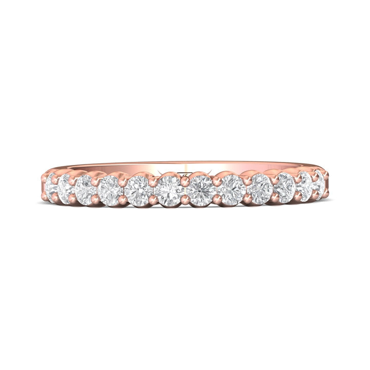 14K Gold Pink Channel/Shared Prong Wedding Band from the Channel/Shared Prong collection - CSP04XSWB_14KP
