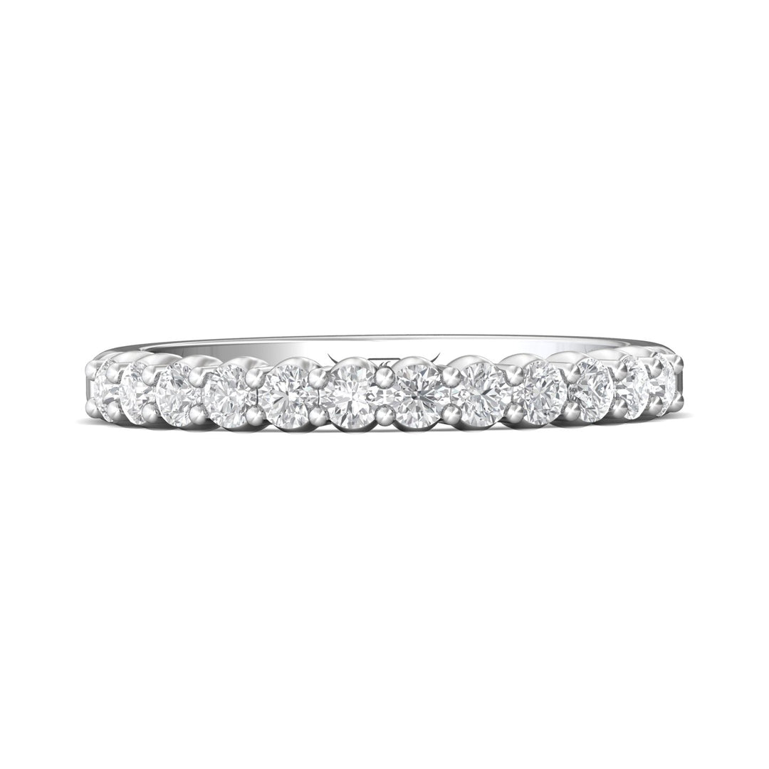 14K Gold White Channel/Shared Prong Wedding Band from the Channel/Shared Prong collection - CSP04XSWB_14KW