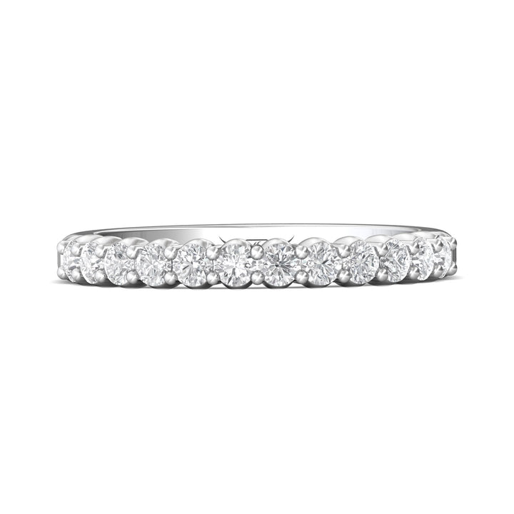 18K Gold White Channel/Shared Prong Wedding Band from the Channel/Shared Prong collection - CSP04XSWB_18KW