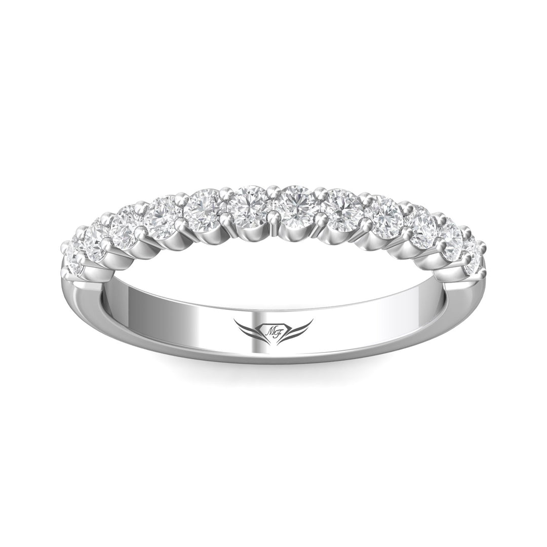 14K Gold White Channel/Shared Prong Wedding Band from the Channel/Shared Prong collection - CSP04XSWB_14KW