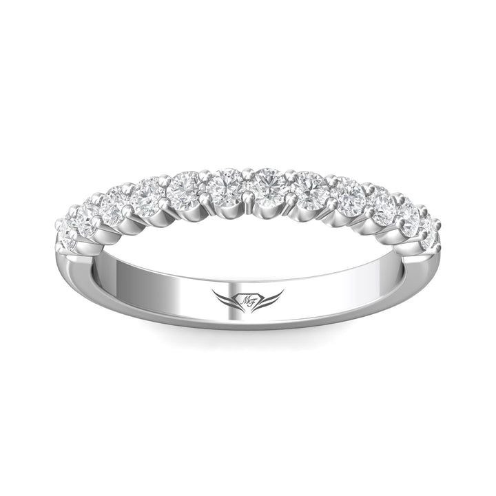 14K Gold White Channel/Shared Prong Wedding Band from the Channel/Shared Prong collection - CSP04XSWB_14KW