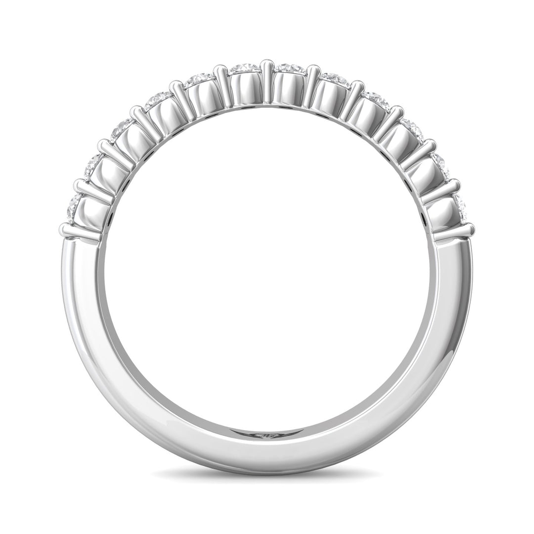 14K Gold White Channel/Shared Prong Wedding Band from the Channel/Shared Prong collection - CSP04XSWB_14KW